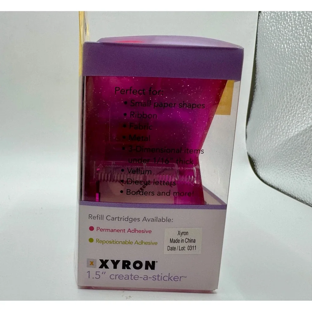Xyron Create-a-Sticker‎ Machine 1.5 Inch Pink Permanent Adhesive XRN150 New